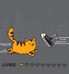 T-Shirt Die neun Leben der Katze