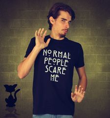 Herren T-Shirt Normal People Scare Me