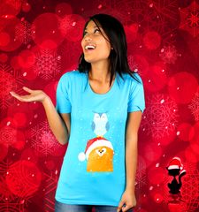 Damen T-Shirt The Wonderfull CatOwlic Christmas