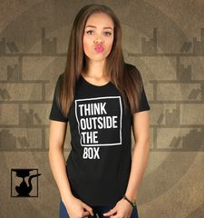 Damen T-Shirt Think Outside The Box