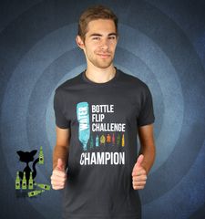 Herren T-Shirt Water Bottle Flip Challenge