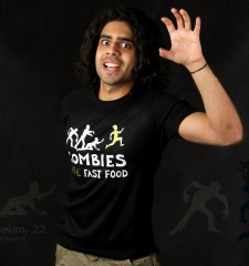 Herren T-Shirt Zombies Hate Fast Food