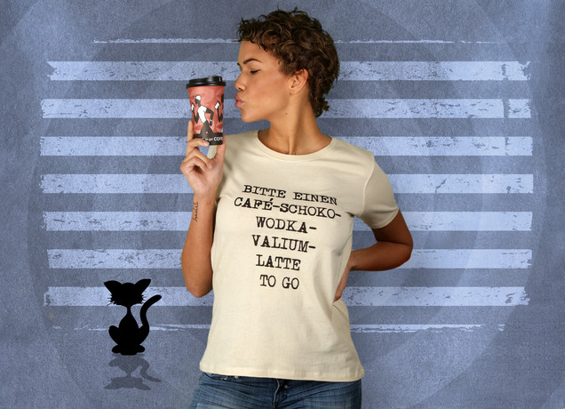 Damen T-Shirt Cafe-Schoko-Wodka-Valium-Latte To Go