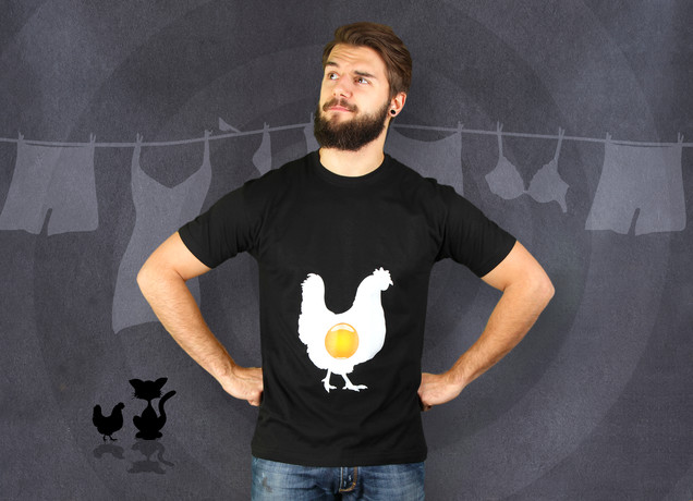 Herren T-Shirt Das-Die Henne-Ei-Problem-Lösung