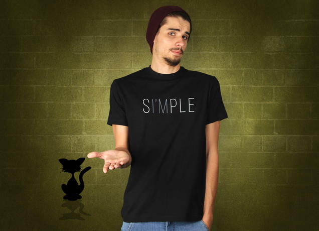 Herren T-Shirt Einfach Simple