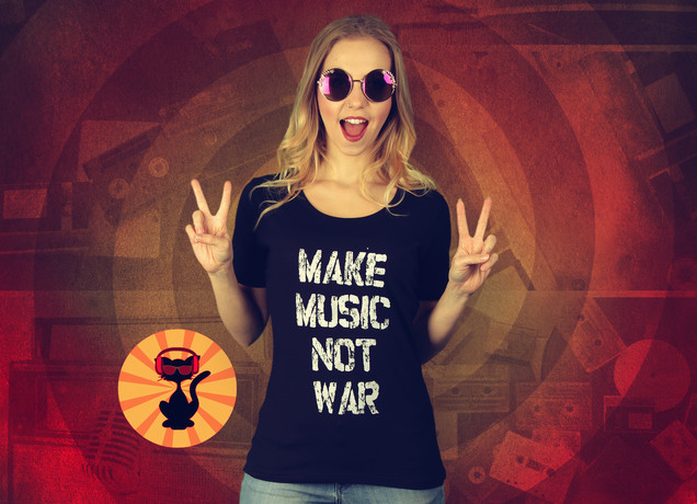 Damen T-Shirt Make Music Not War