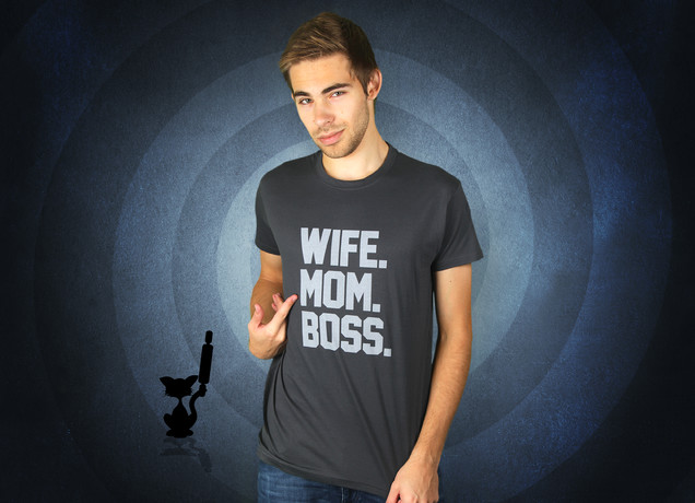 Herren T-Shirt Respect The Authority - Wife, Mom & Boss
