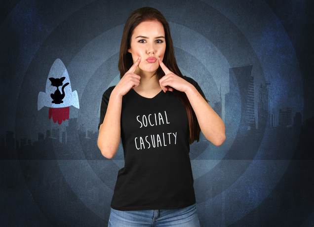 Damen T-Shirt Social Casualty