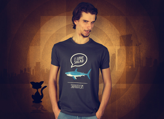 Herren T-Shirt Some Vegan Sharkasm