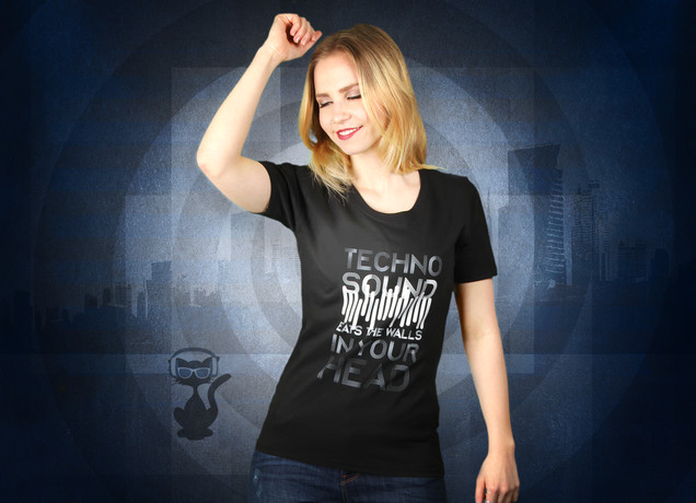 Damen T-Shirt Sound Eats Wall