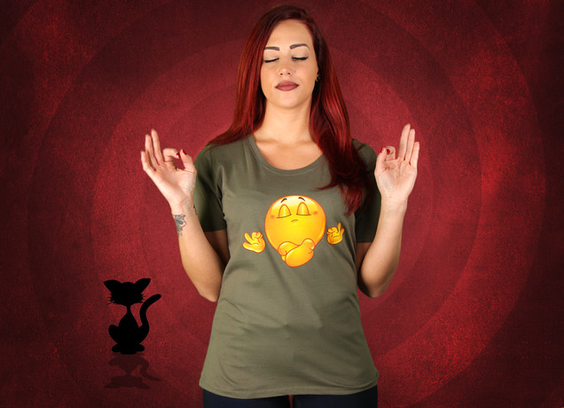 Damen T-Shirt Zen Yoga Emoji